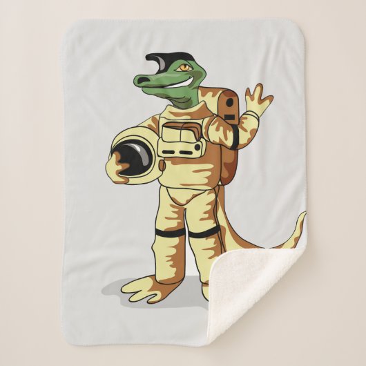 Iguanodon ist in einem Kosmonauten-Raum gekleidet. Sherpadecke (Vorderseite)