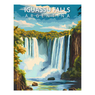 Iguassu-Wasserfälle, Argentinien – Vintage-Reisepo Fotodruck