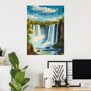 Iguassu-Wasserfälle, Argentinien – Vintage-Reisepo Poster