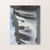 Iguazu Falls and boote, Argentinien Puzzle (Vertikal)