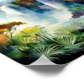 Iguazu Falls Argentina Watercolor Poster (Ecke)