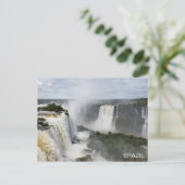 Iguazú Falls Brazil Waterfall Travel Postcard Postkarte (Stehend Vorderseite)