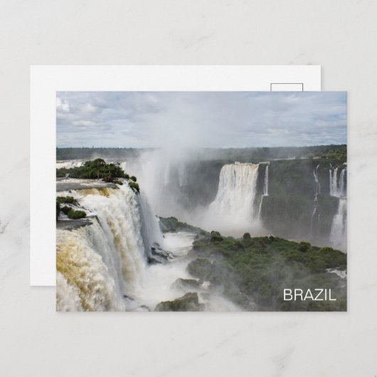 Iguazú Falls Brazil Waterfall Travel Postcard Postkarte (Vorne/Hinten)
