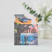 Iguazu Falls South America Reiseplakat Postkarte (Stehend Vorderseite)