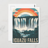 Iguazu Falls Vintag Postkarte (Vorne/Hinten)
