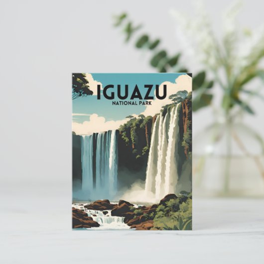 Iguazu National Park Travel Poster Postkarte (Stehend Vorderseite)