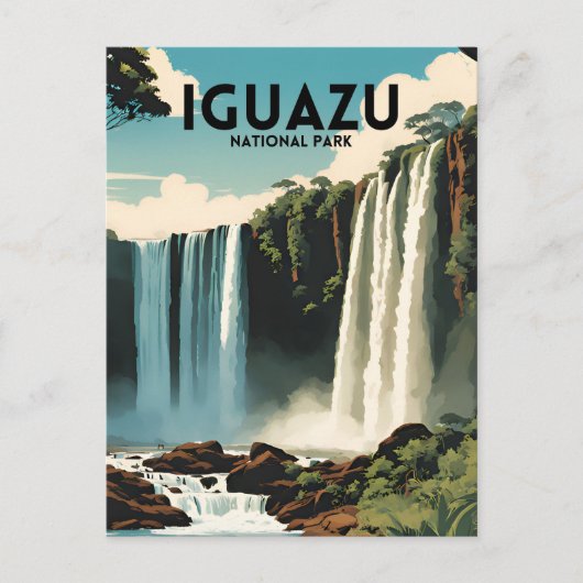 Iguazu National Park Travel Poster Postkarte (Vorderseite)