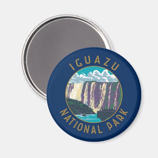 Iguazu Nationalpark Argentinien Distressed Circle Magnet (Vorderseite/Rückseite)