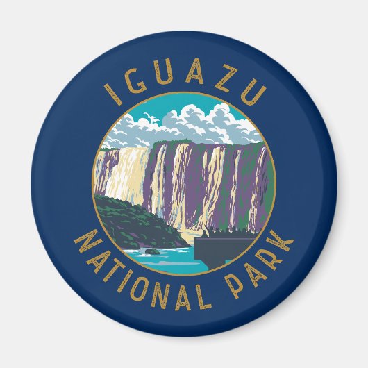 Iguazu Nationalpark Argentinien Distressed Circle Magnet (Vorne)