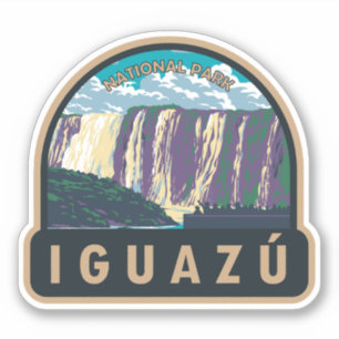 Iguazu Nationalpark Argentinien Vintage Kunst, Dic Aufkleber