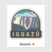 Iguazu Nationalpark Argentinien Vintage Kunst, Dic Aufkleber (Blatt)
