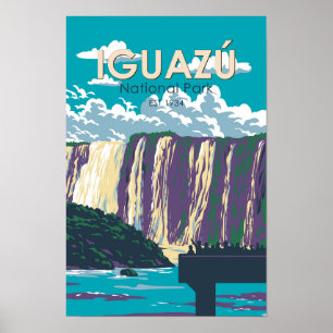 Iguazu Nationalpark Argentinien Vintage Kunst, Dic Poster