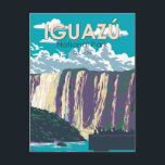 Iguazu Nationalpark Argentinien Vintage Kunst, Dic Postkarte<br><div class="desc">Iguazu Nationalpark Vektorgrafik Design. Innerhalb des Parks am Iguazú-Fluss umfasst der berühmte Iguazú-Fall viele verschiedene Kaskaden,  darunter die ikonische Garganta del Diablo oder der "Teufelskrater".</div>