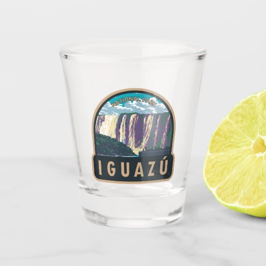 Iguazu Nationalpark Argentinien Vintage Kunst, Dic Schnapsglas (Vorderseite)