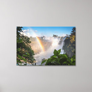 Iguazú Wasserfälle mit Regenbogen, Argentinien Leinwanddruck