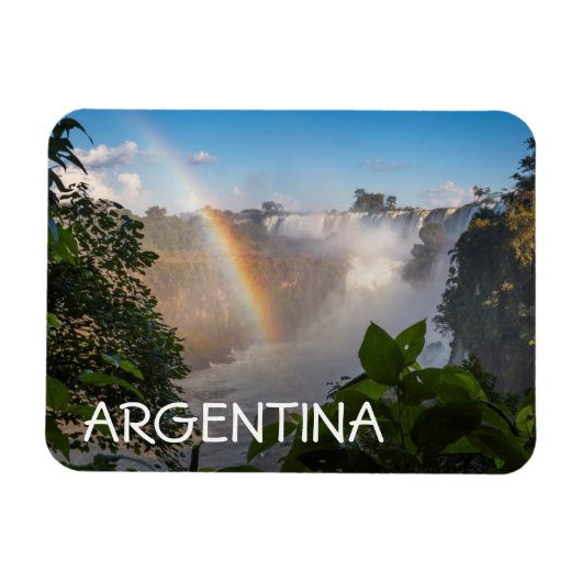 Iguazú Wasserfälle mit Regenbogen, Argentinien Magnet (Horizontal)