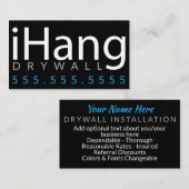 iHang. Trockenmauer Sheetrock Gips-Geschäft Visitenkarte (Vorne/Hinten)