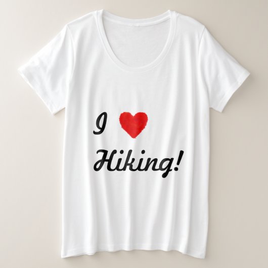 IHEART Wandern Große Größe T-Shirt (Design vorne)