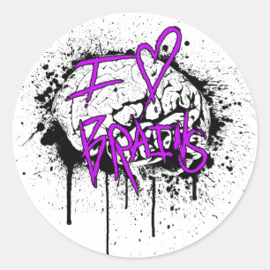 iHEARTbrains Runder Aufkleber