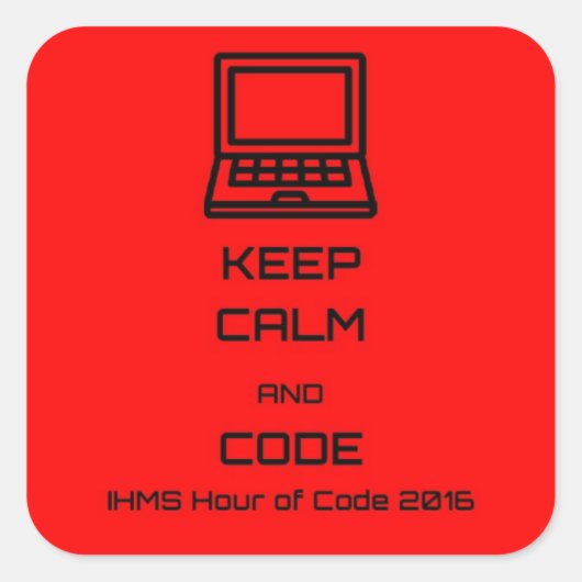 IHMS-Stunde des Codes 2016 Quadratischer Aufkleber (Vorderseite)