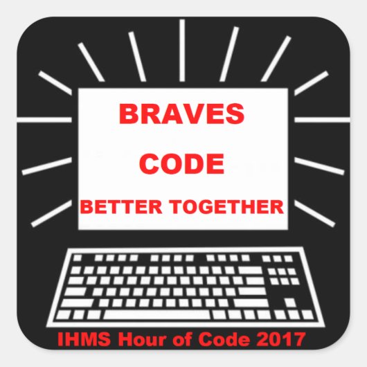 IHMS-Stunde des Codes 2017 Quadratischer Aufkleber (Vorderseite)