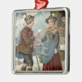 Ihnen eine glückliche neue YearMountain Szene Silbernes Ornament (Links)