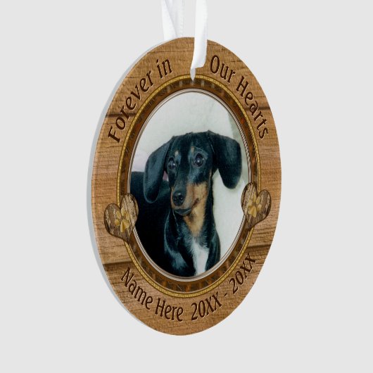 Ihr 1 oder 2 Foto Hundegedanken Gift Memorial Ornament (Vorderseite)