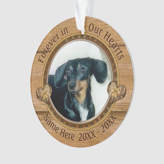 Ihr 1 oder 2 Foto Hundegedanken Gift Memorial Ornament (Vorderseite)