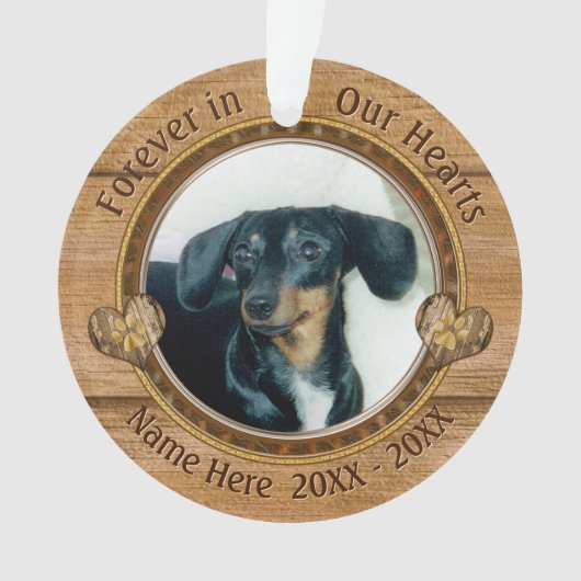 Ihr 1 oder 2 Foto Hundegedanken Gift Memorial Ornament (Vorderseite)