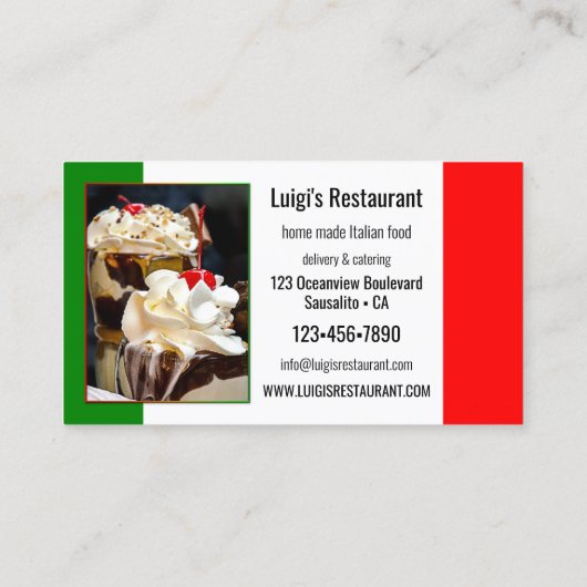 Ihr 4 Foto italienisches Restaurant Visitenkarte (Rückseite)