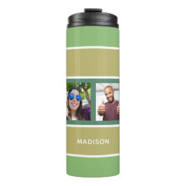Ihr 4 FOTO & NAME Stripes Muster Tumbler Thermosbecher