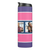 Ihr 4 FOTO & NAME Stripes Muster Tumbler Thermosbecher (Nach rechts gedreht)