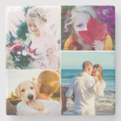 Ihr 4 Foto Rounded Marbour Stone Untersetzer (Vorderseite)