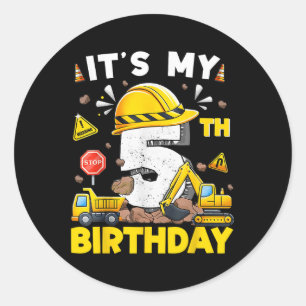 Ihr 5. Geburtstag Bauausgrabungsgrab 5 Y Runder Aufkleber