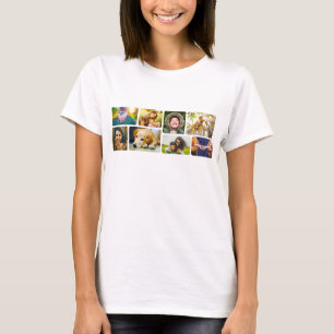 Ihr 8 Fotos gerundeter T - Shirt