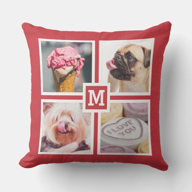 IHR 8 FOTOS & MONOGRAM Kissen Für Draußen (Vorderseite)