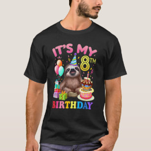 Ihr 8. Geburtstag für Mädchen Sloth Geburtstag Cos T-Shirt