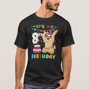 Ihr 8. Geburtstag für Mädchen Sloth Geburtstag Cos T-Shirt