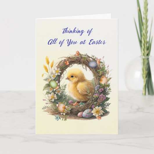 Ihr alle Osterküken im Grapevine Kranz Karte (Vorderseite)