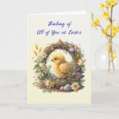 Ihr alle Osterküken im Grapevine Kranz Karte (Gelbe Blume)