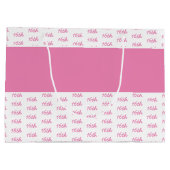 Ihr Altersnummernmuster - Rosa und Weiß Große Geschenktüte (Rückseite)