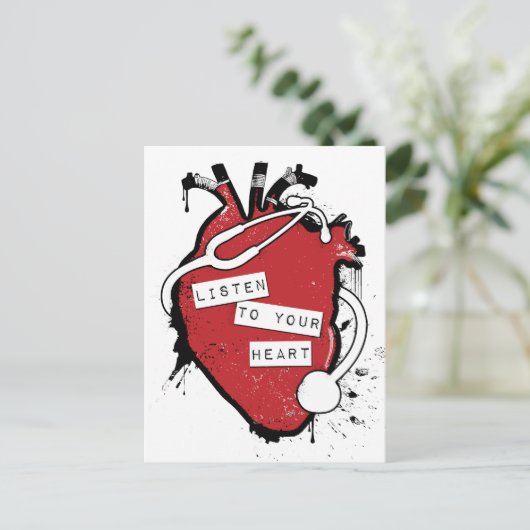 Ihr anatomisches Herz hören Postkarte (Stehend Vorderseite)