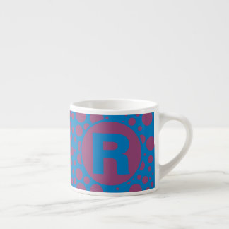 Ihr anfängliches blaues Lila Dots Trippy-Muster Gi Espressotasse