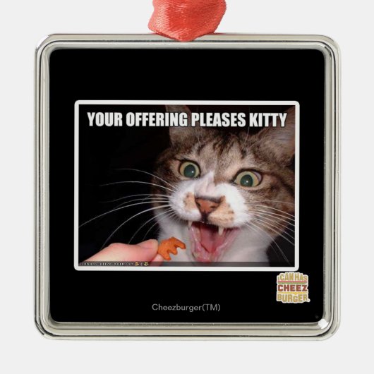 Ihr Angebot gefällt Miezekatze Silbernes Ornament (Vorne)