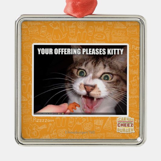 Ihr Angebot gefällt Miezekatze Silbernes Ornament (Vorne)