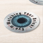 Ihr Auge schaut zu. Runder Pappuntersetzer (Angewinkelt)