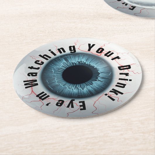 Ihr Auge schaut zu. Runder Pappuntersetzer (Angewinkelt)