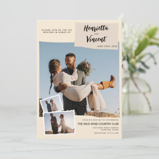 Ihr Augenblick, Ihr Design - Personalisierte Hochz Einladung (Stehend Vorderseite)