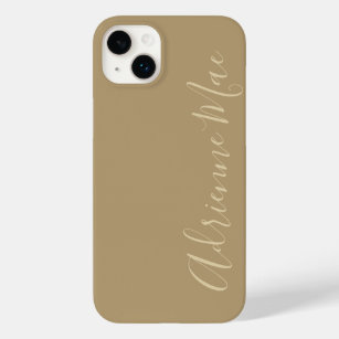 Ihr Autogramm Modernes, elegantes Skriptname Khaki Case-Mate iPhone 14 Plus Hülle