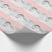 Ihr Baby-Foto mit rosa Streifen Geschenkpapier (Ecke)